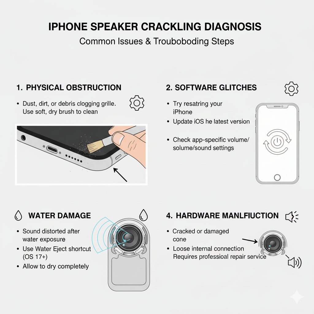 diagnosing iPhone speaker crackling issues