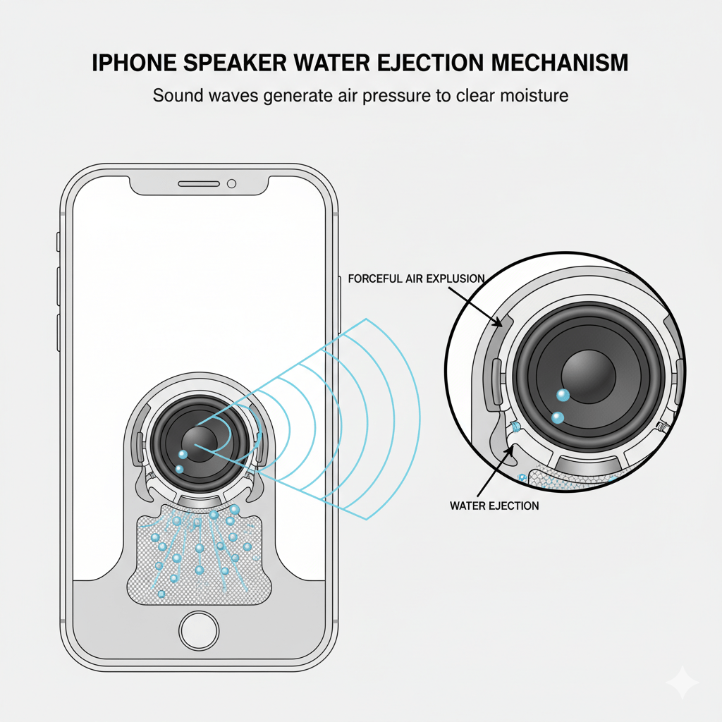 eject water from iPhone speaker diagram