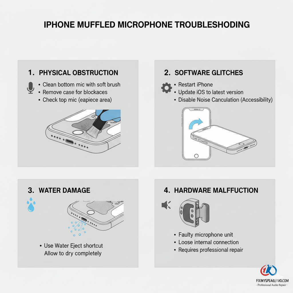 iphone muffled microphone troubleshooting guide