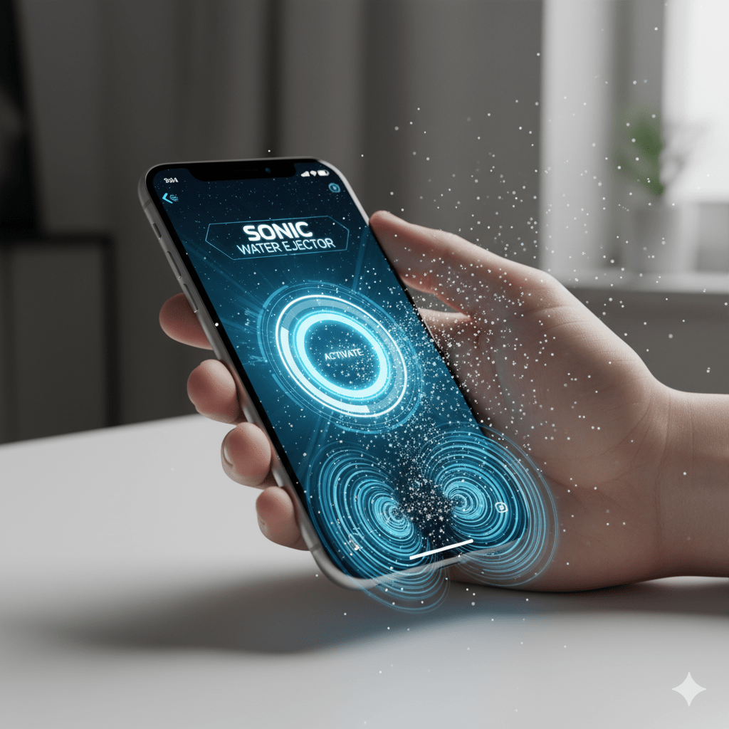 sound waves removing water from phone speakers with app